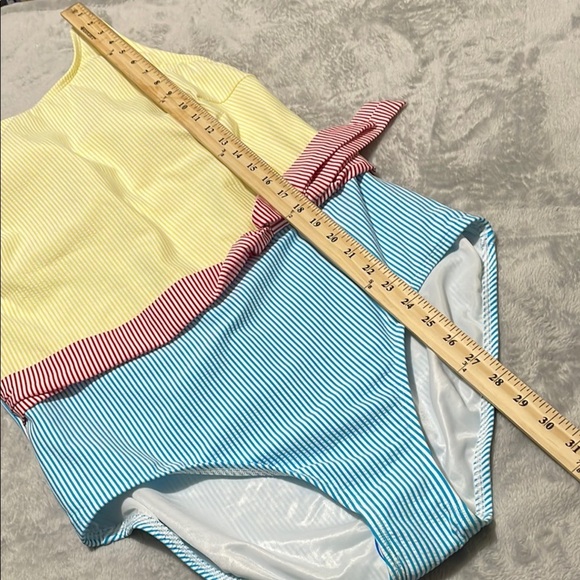 NWOT Lands End Seersucker One-Piece Swimsuit Sz 16 L - Picture 11 of 12
